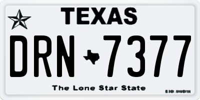 TX license plate DRN7377