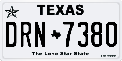 TX license plate DRN7380