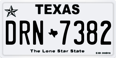 TX license plate DRN7382
