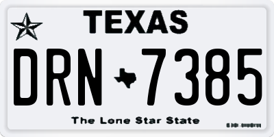 TX license plate DRN7385