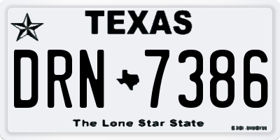 TX license plate DRN7386