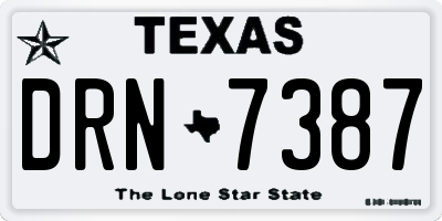 TX license plate DRN7387