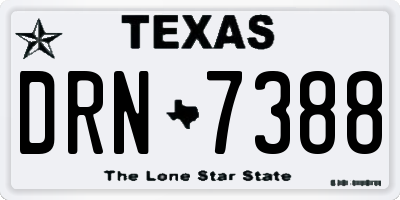 TX license plate DRN7388