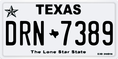 TX license plate DRN7389