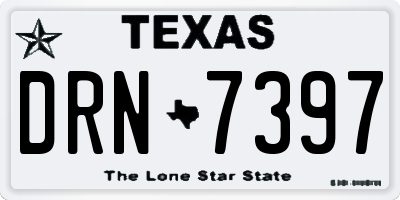 TX license plate DRN7397