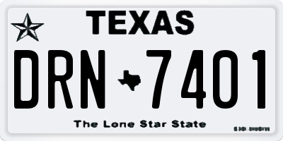 TX license plate DRN7401