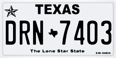 TX license plate DRN7403