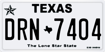 TX license plate DRN7404
