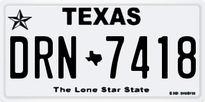 TX license plate DRN7418