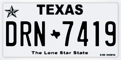 TX license plate DRN7419