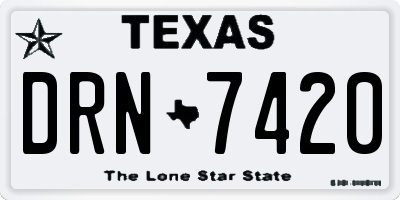 TX license plate DRN7420