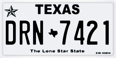 TX license plate DRN7421
