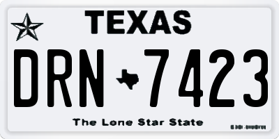 TX license plate DRN7423