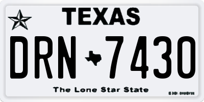 TX license plate DRN7430