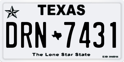 TX license plate DRN7431