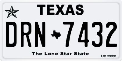 TX license plate DRN7432