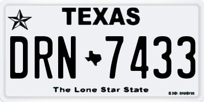TX license plate DRN7433