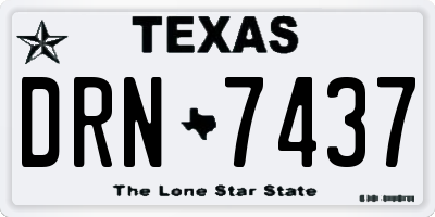 TX license plate DRN7437