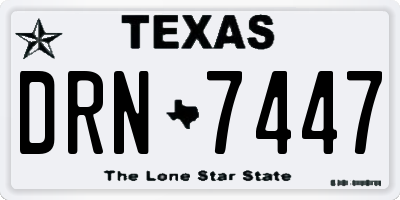 TX license plate DRN7447