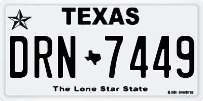 TX license plate DRN7449