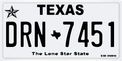 TX license plate DRN7451