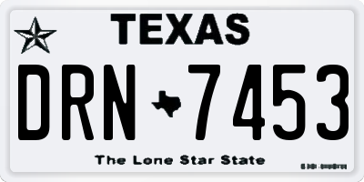 TX license plate DRN7453