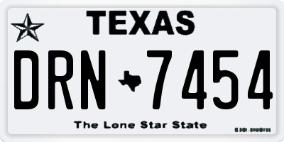 TX license plate DRN7454