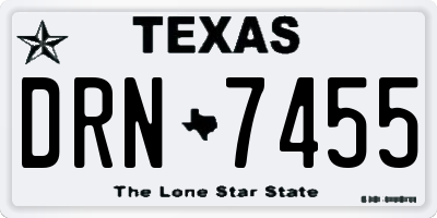 TX license plate DRN7455