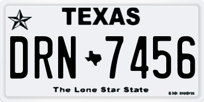 TX license plate DRN7456