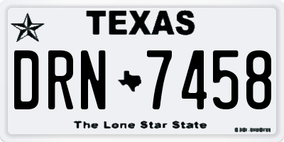 TX license plate DRN7458
