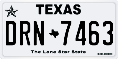 TX license plate DRN7463