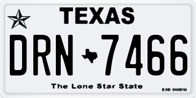 TX license plate DRN7466