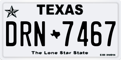 TX license plate DRN7467