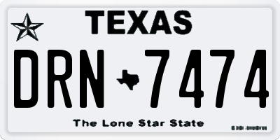 TX license plate DRN7474