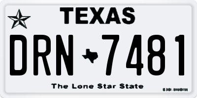 TX license plate DRN7481