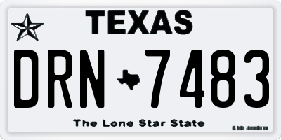 TX license plate DRN7483