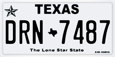TX license plate DRN7487
