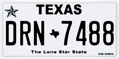 TX license plate DRN7488