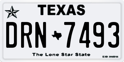 TX license plate DRN7493