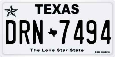 TX license plate DRN7494