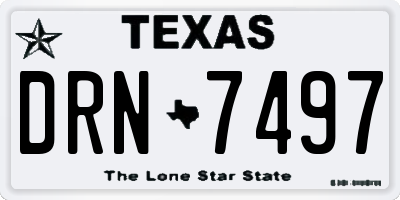 TX license plate DRN7497