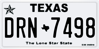 TX license plate DRN7498