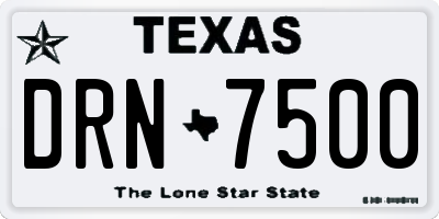 TX license plate DRN7500