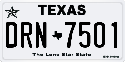 TX license plate DRN7501
