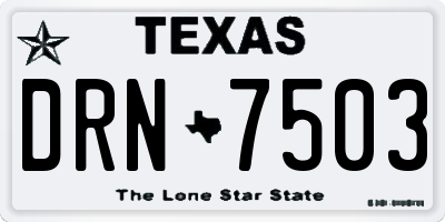 TX license plate DRN7503