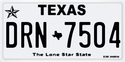 TX license plate DRN7504
