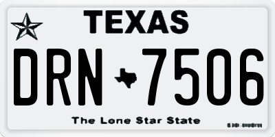 TX license plate DRN7506