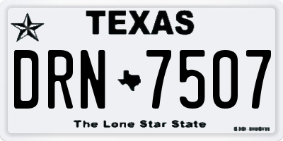 TX license plate DRN7507