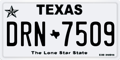 TX license plate DRN7509