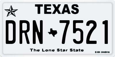 TX license plate DRN7521